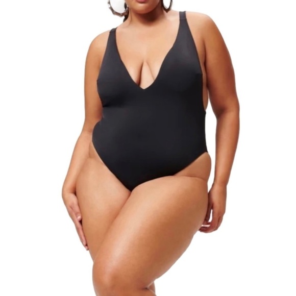 GOOD American Lounge One Piece Black Swimsuit Size 3XL - Picture 1 of 10